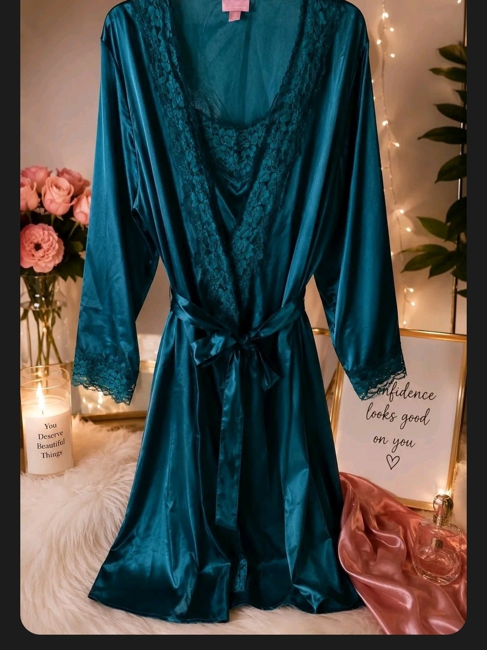 Amoureuse Satin Lace Lingerie Set – Size 18/20 💙